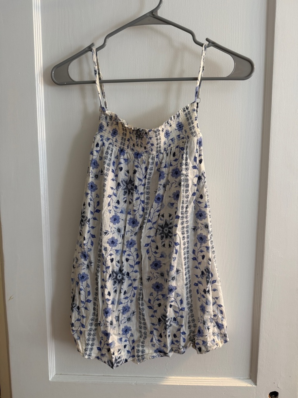 Old Navy Blue Floral Spaghetti Strap Shirt